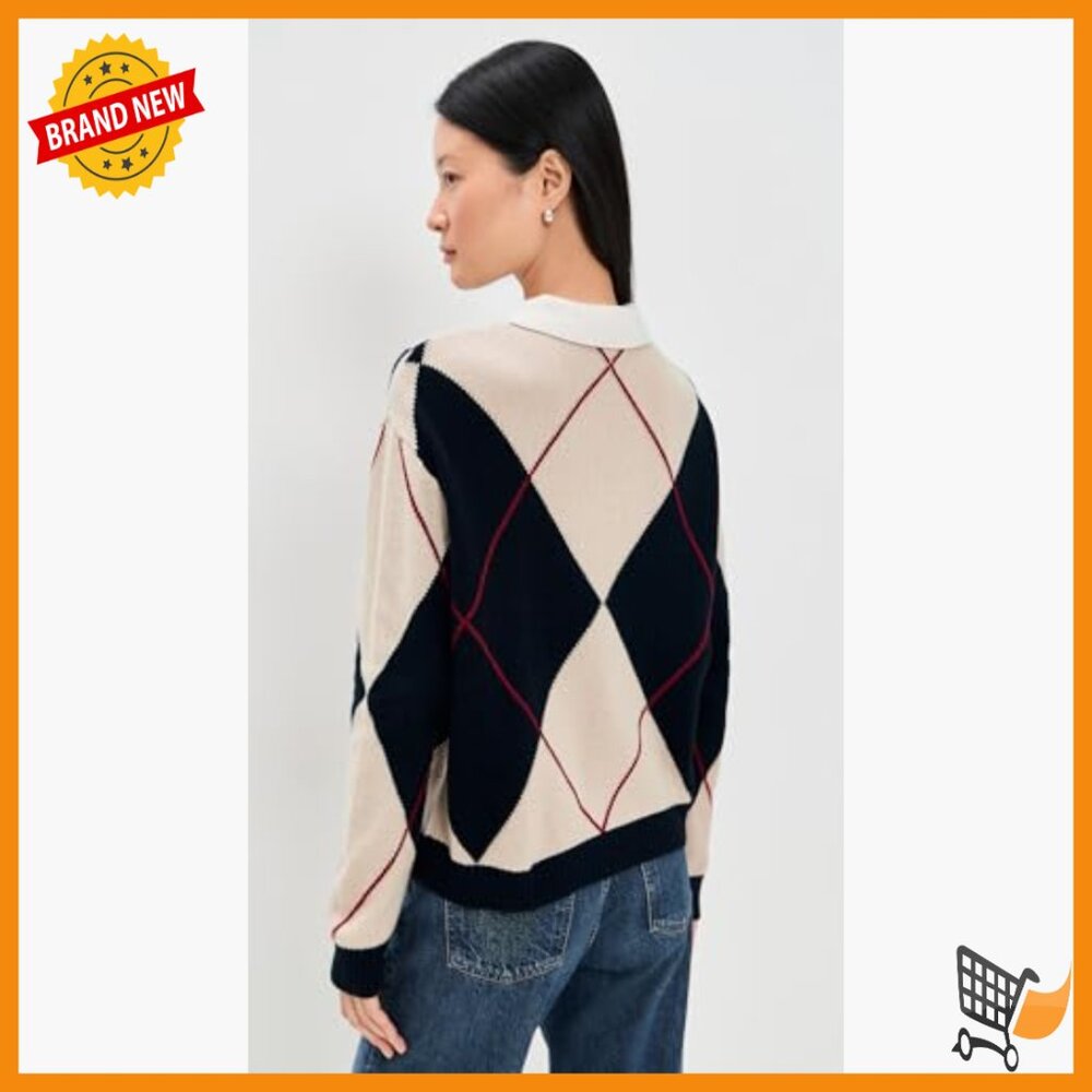 Wool Blend Collared Pullover Sweater Long Sleeve … - image 3